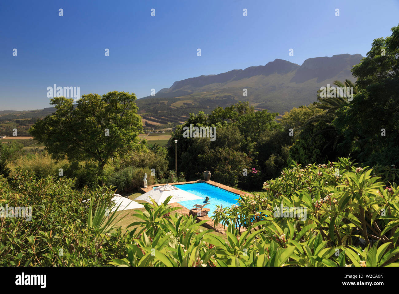 Südafrika, Western Cape, Paarl, Luxus Unterkunft unter den Wine Estates Stockfoto