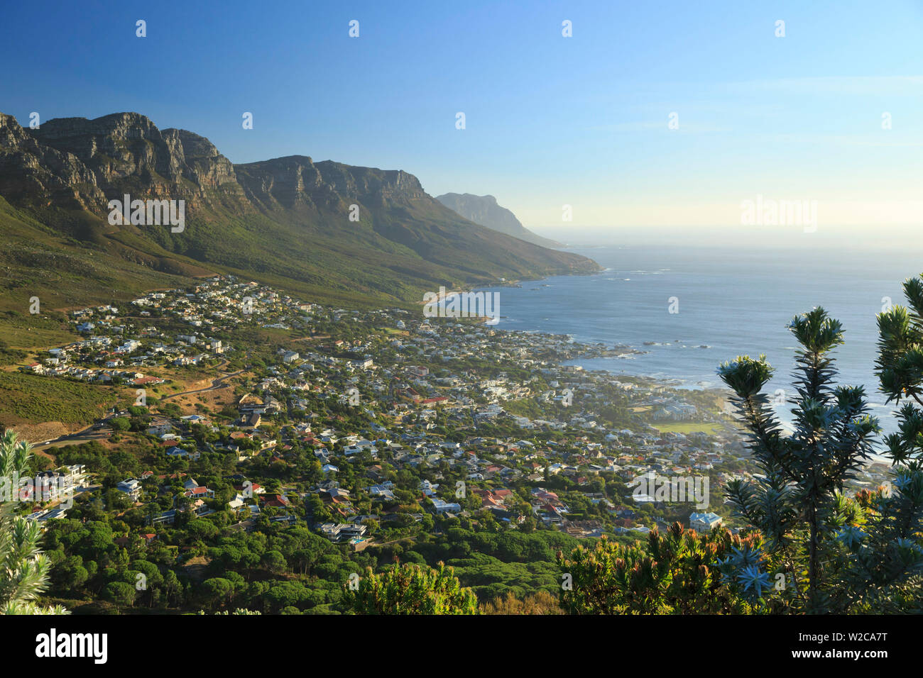 Südafrika, Western Cape, Kapstadt, der Berge und die zwölf Apostel aus dem Lion's Head Stockfoto