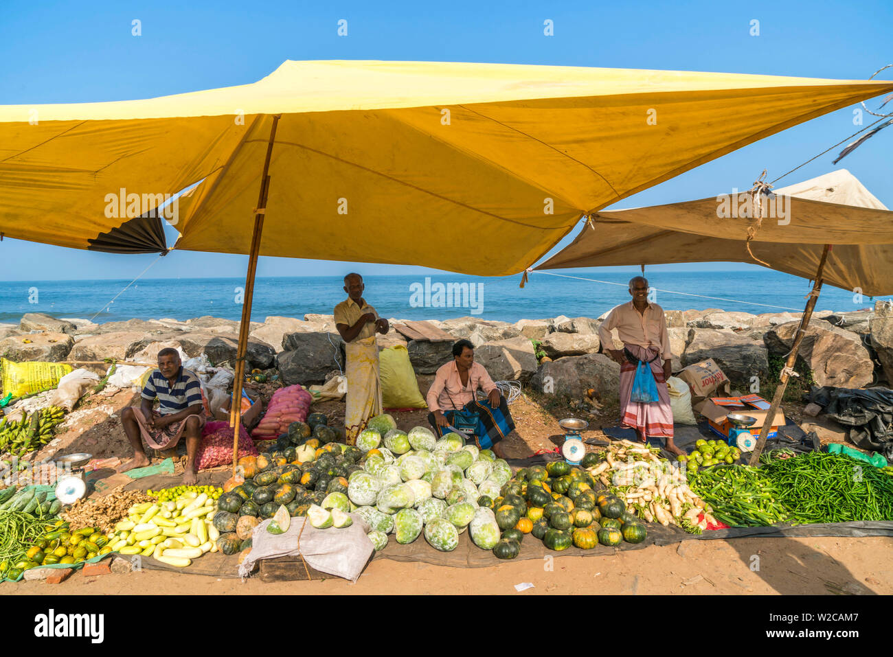 Gemüsemarkt am Meer, Negombo, nr Colombo, Sri Lanka Stockfoto