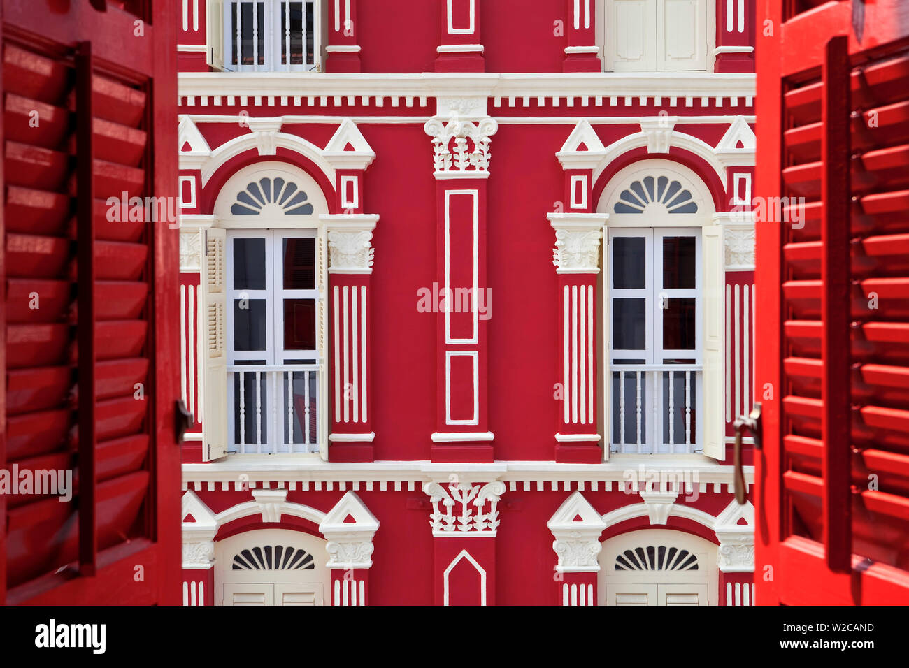 Alte chinesische Händler Haus, China Town District, Singapur, Süd-Ost-Asien Stockfoto