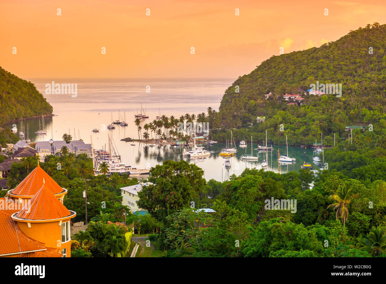 Karibik, St. Lucia, , Marigot Marigot Bay Stockfoto