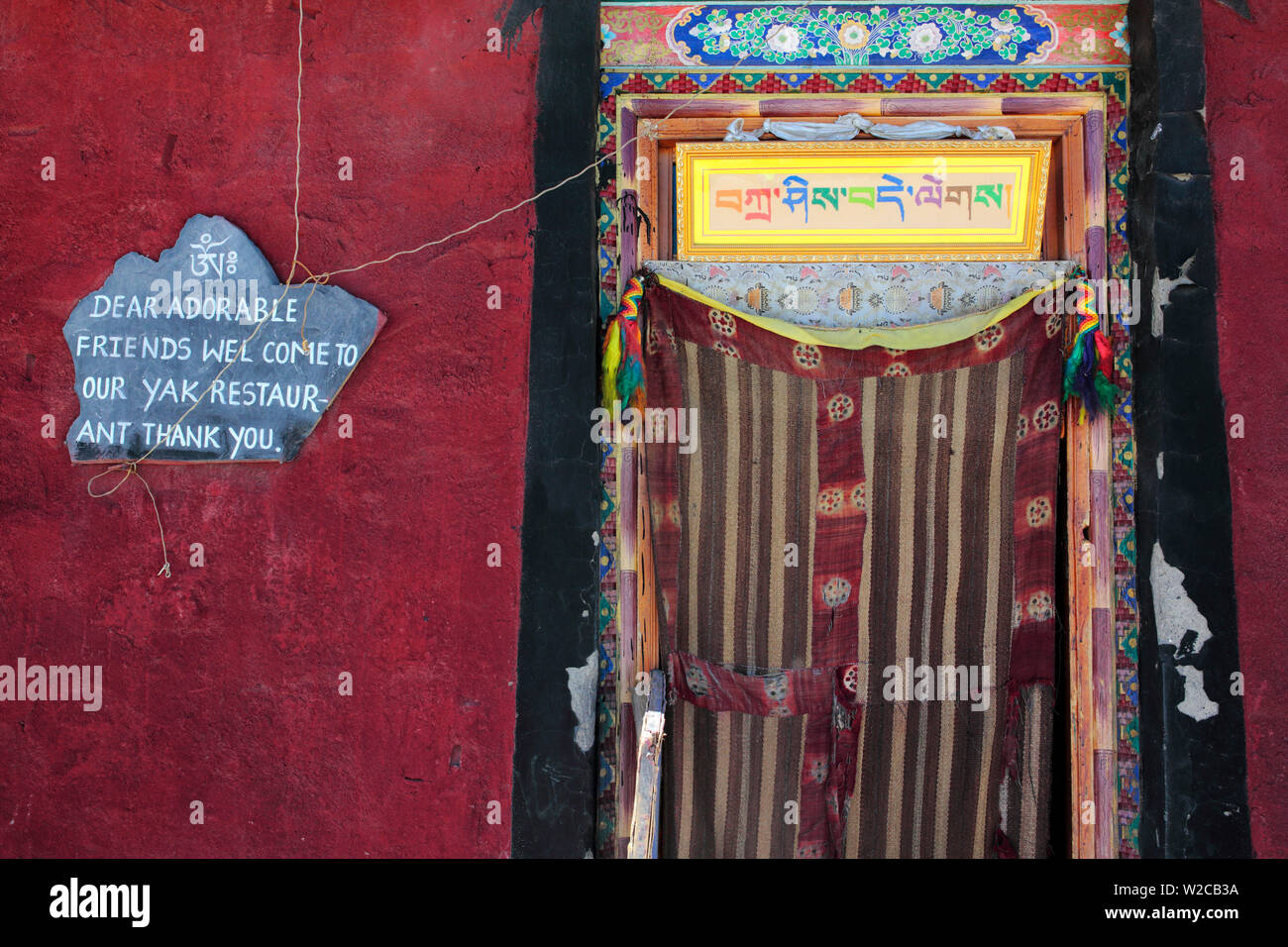 Lokalen Restaurant, Tsangpo Valley, Shannan Präfektur, Tibet, China Stockfoto