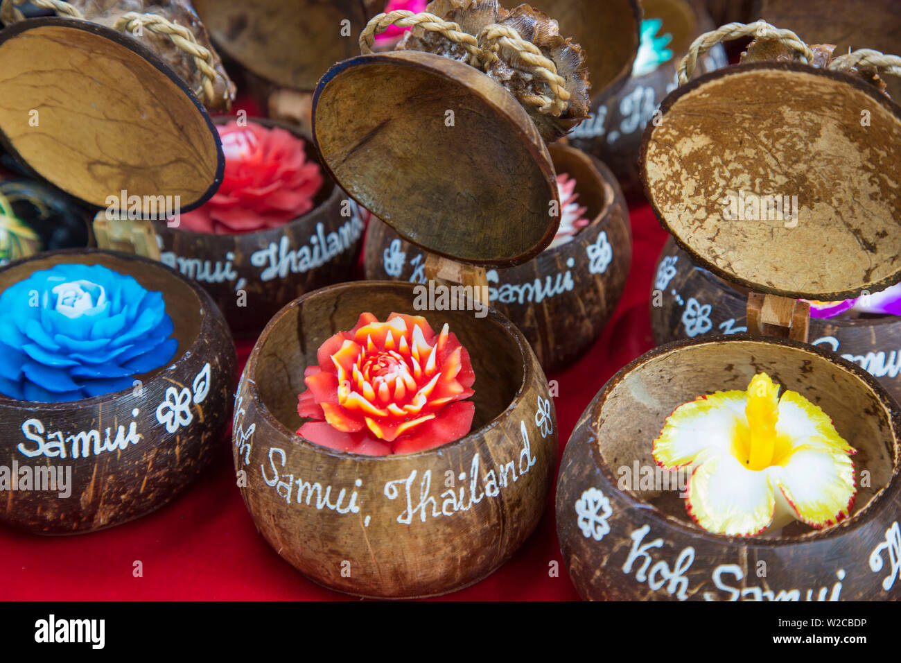 Cocunut Kerze Souvenirs, Koh Samui, Thailand Stockfoto