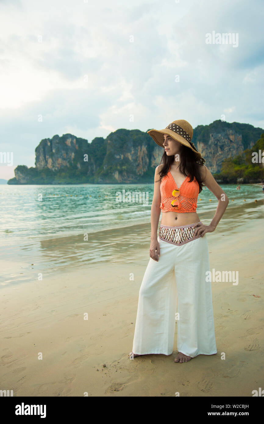 West Railay Beach, Railay Halbinsel, Provinz Krabi, Thailand Stockfoto