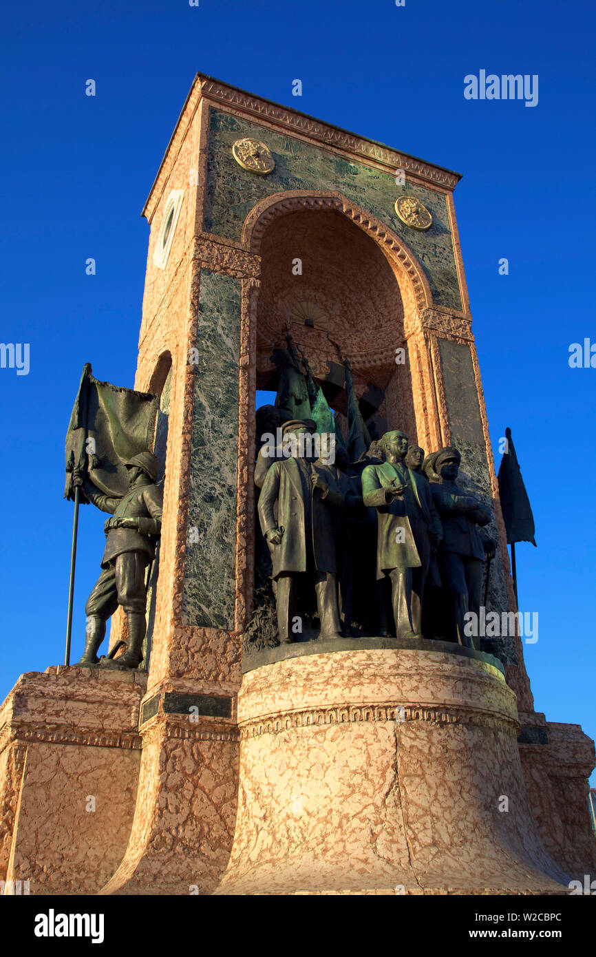 Republik Denkmal, Platz Taksim, Istanbul, Türkei Stockfoto