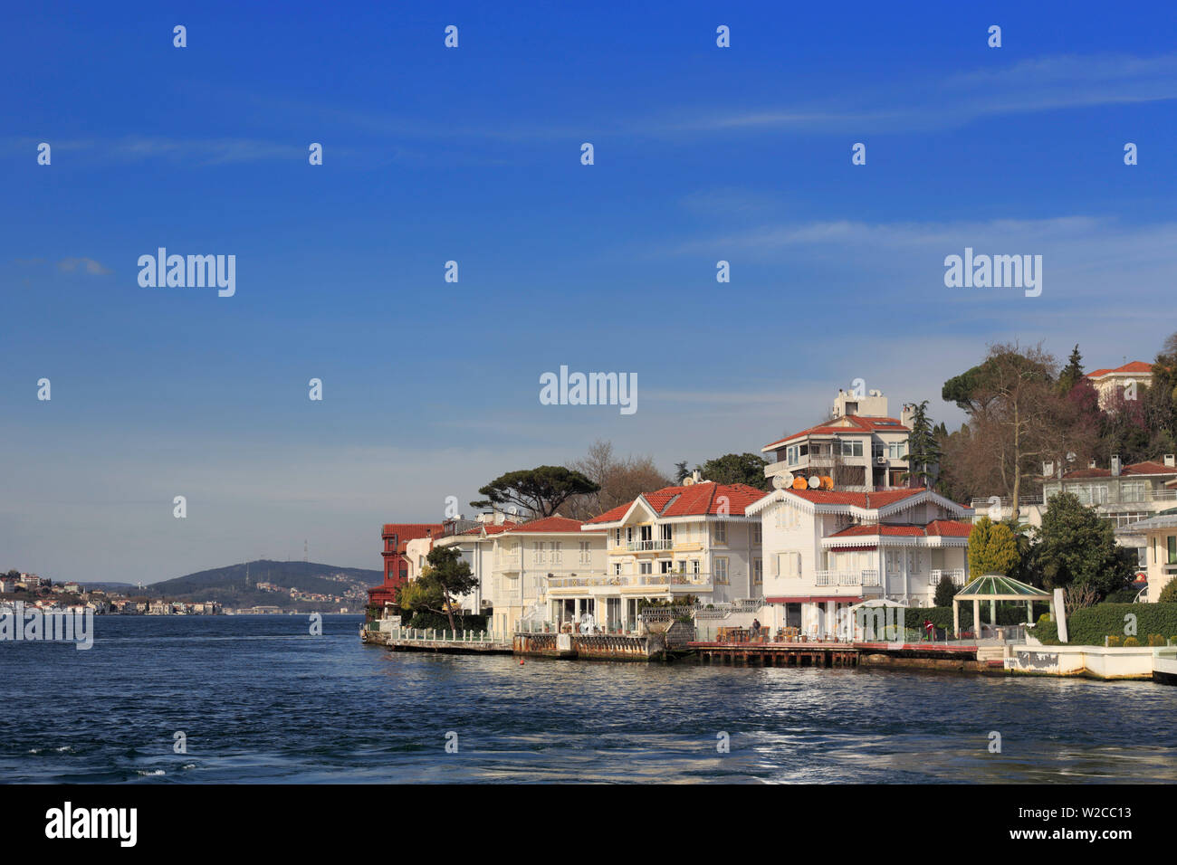 Osmanische Ära Waterfront Häuser, Bosporus, Istanbul, Türkei Stockfoto