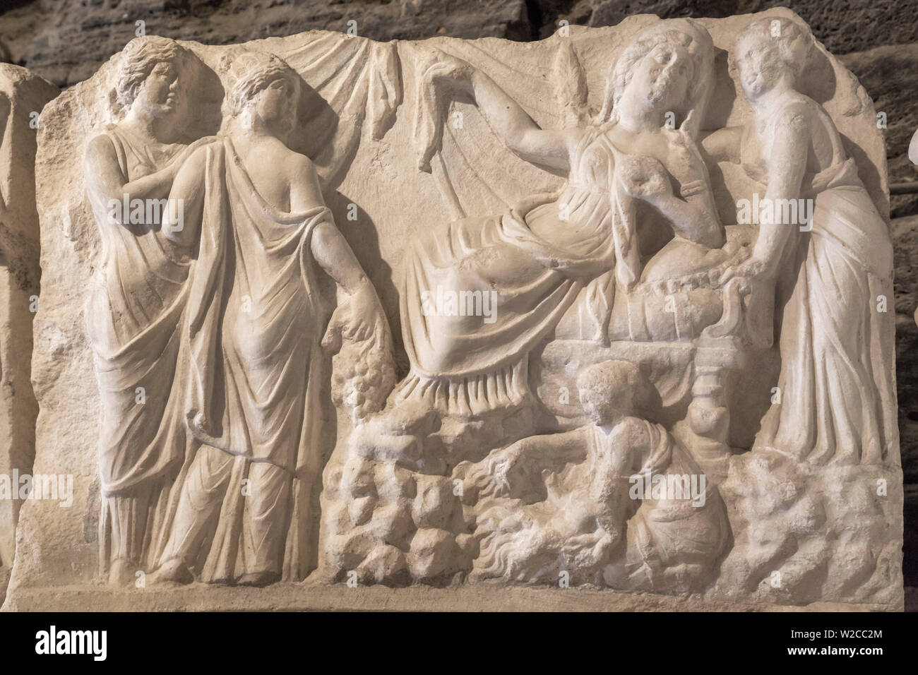 Hellenistischen Skulptur im Archäologie Museum, Pamukkale, Hierapolis, Provinz Denizli, Türkei Stockfoto