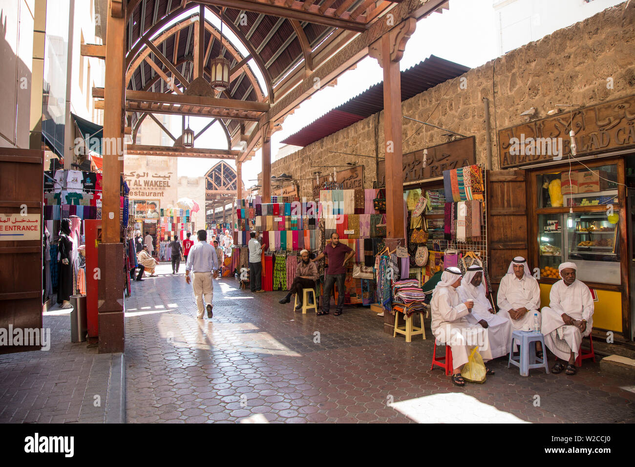 Bur Dubai Souk, Bur Dubai, Dubai Creek, Dubai, Vereinigte Arabische Emirate Stockfoto