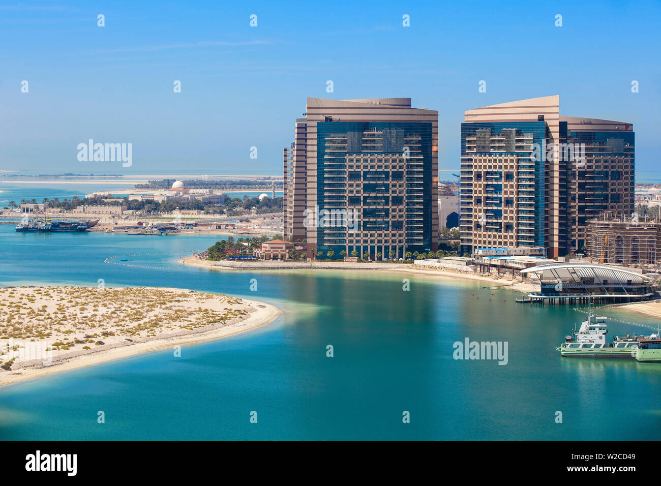 Die Vereinigten Arabischen Emirate, Abu Dhabi, Blick Richtung Khalidiya Palace Rayhaan von Rotana Hotel Stockfoto