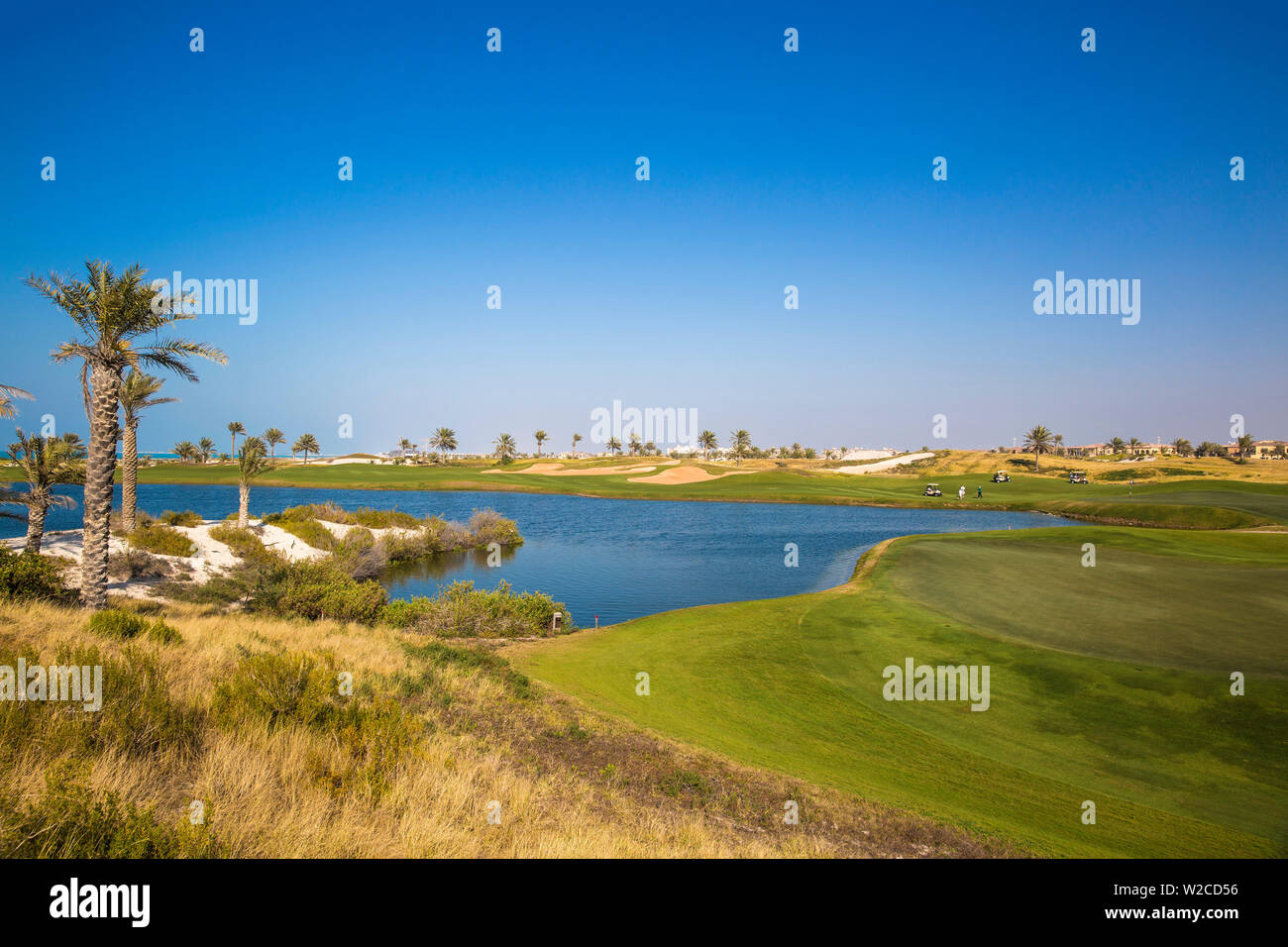 Die Vereinigten Arabischen Emirate, Abu Dhabi, Saadiyat Insel, Golf Kurs Stockfoto