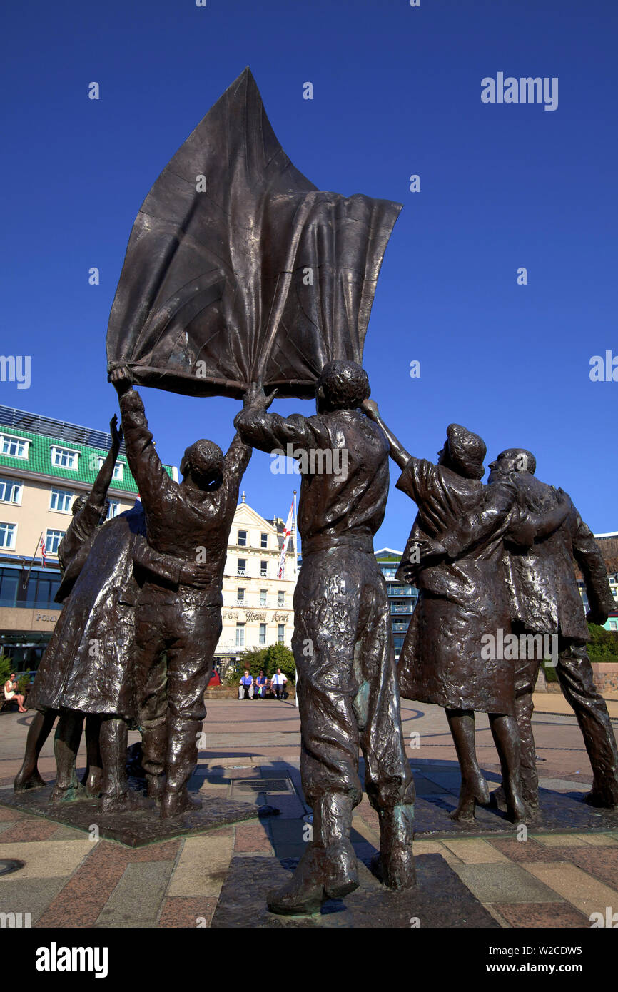 Befreiung Skulptur, Platz der Befreiung, St. Helier, Jersey, Kanalinseln Stockfoto