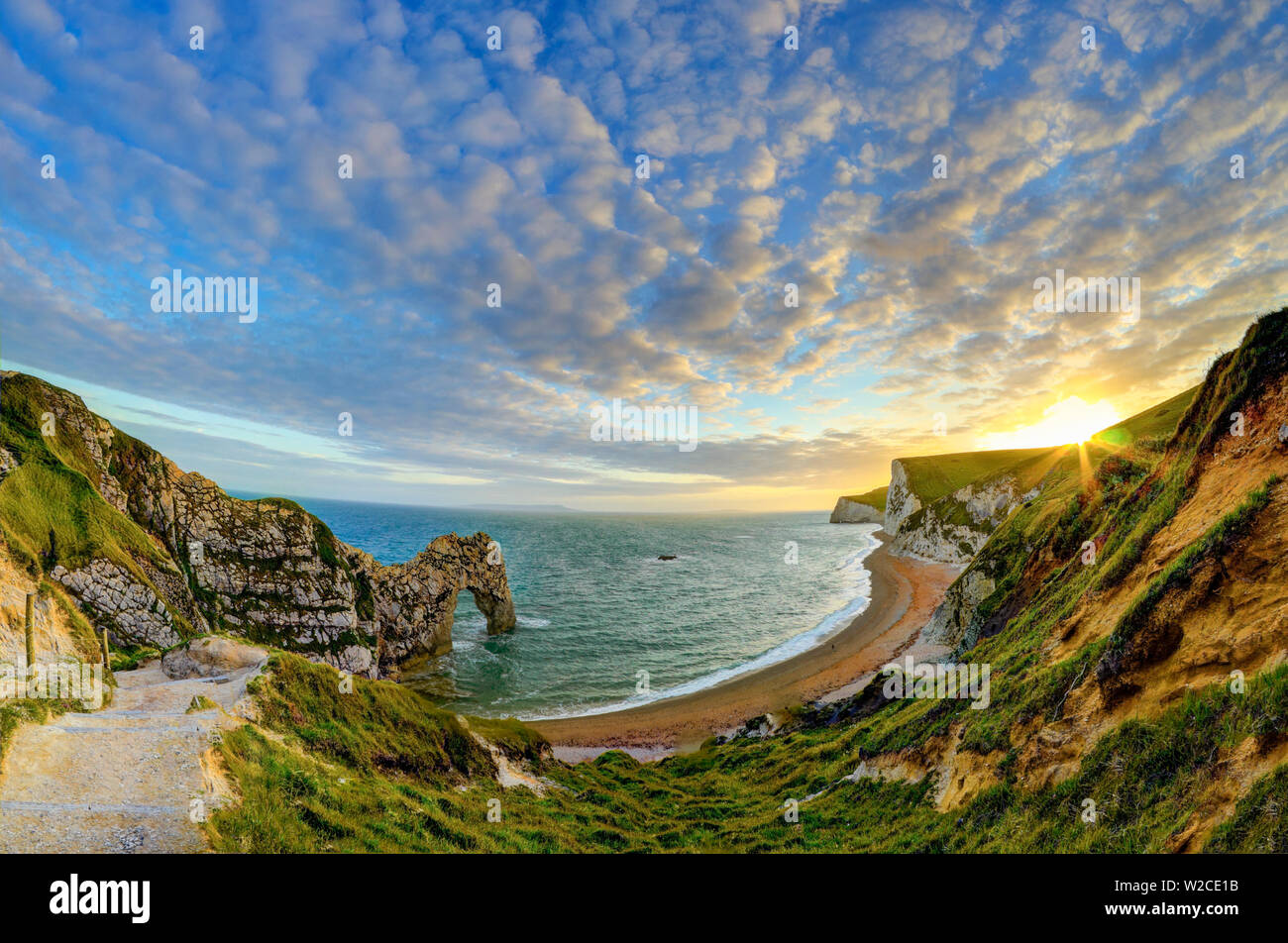 UK, Dorset, Jurassic Coast, Durdle Door rock arch Stockfoto