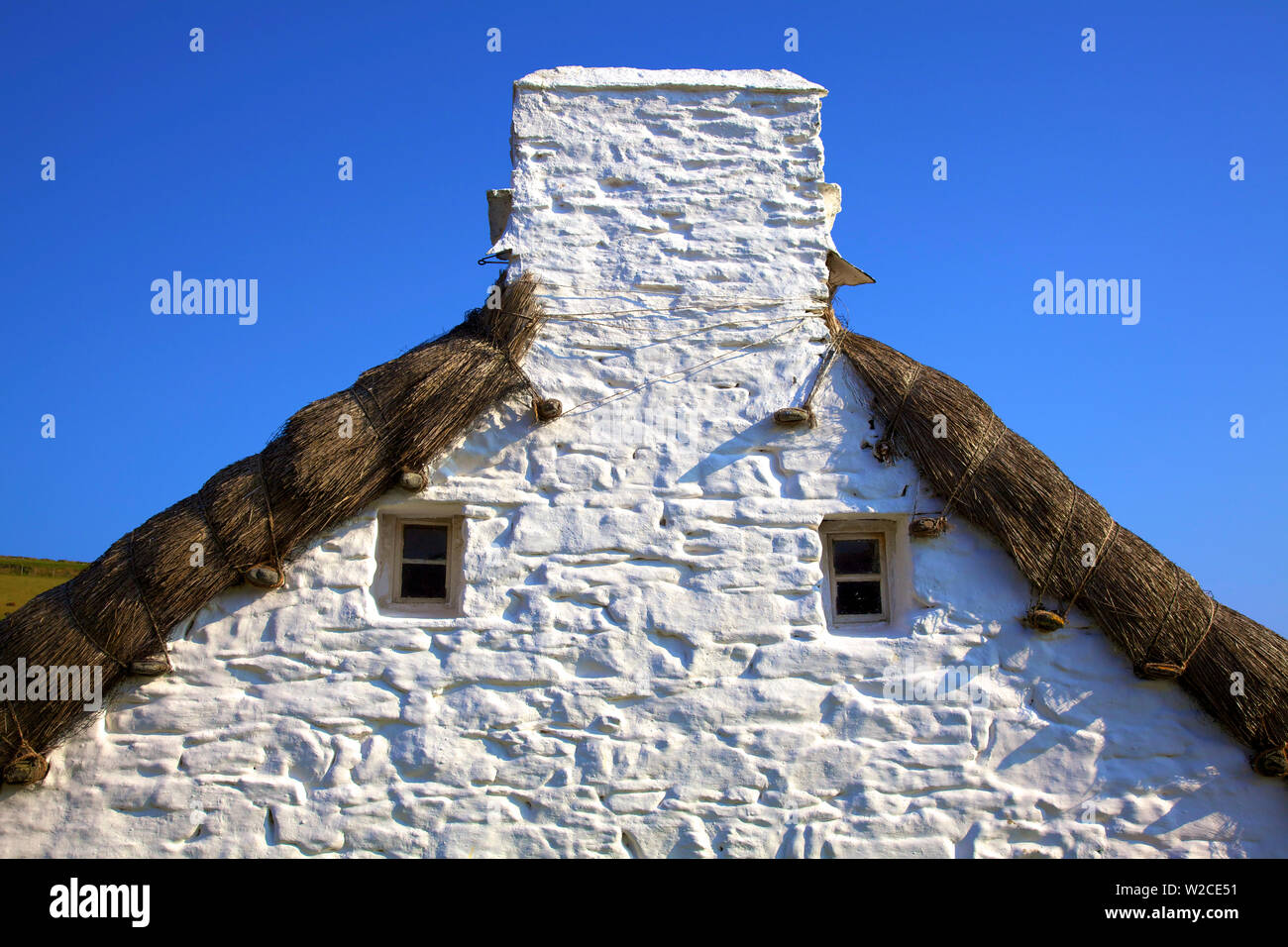 Traditionelles Haus, Cregneash, Isle Of Man Stockfoto
