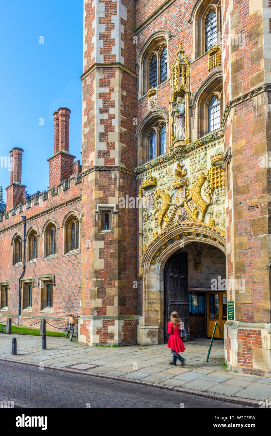 Großbritannien, England, Cambridge, Cambridge University, St. John's College Gate Stockfoto