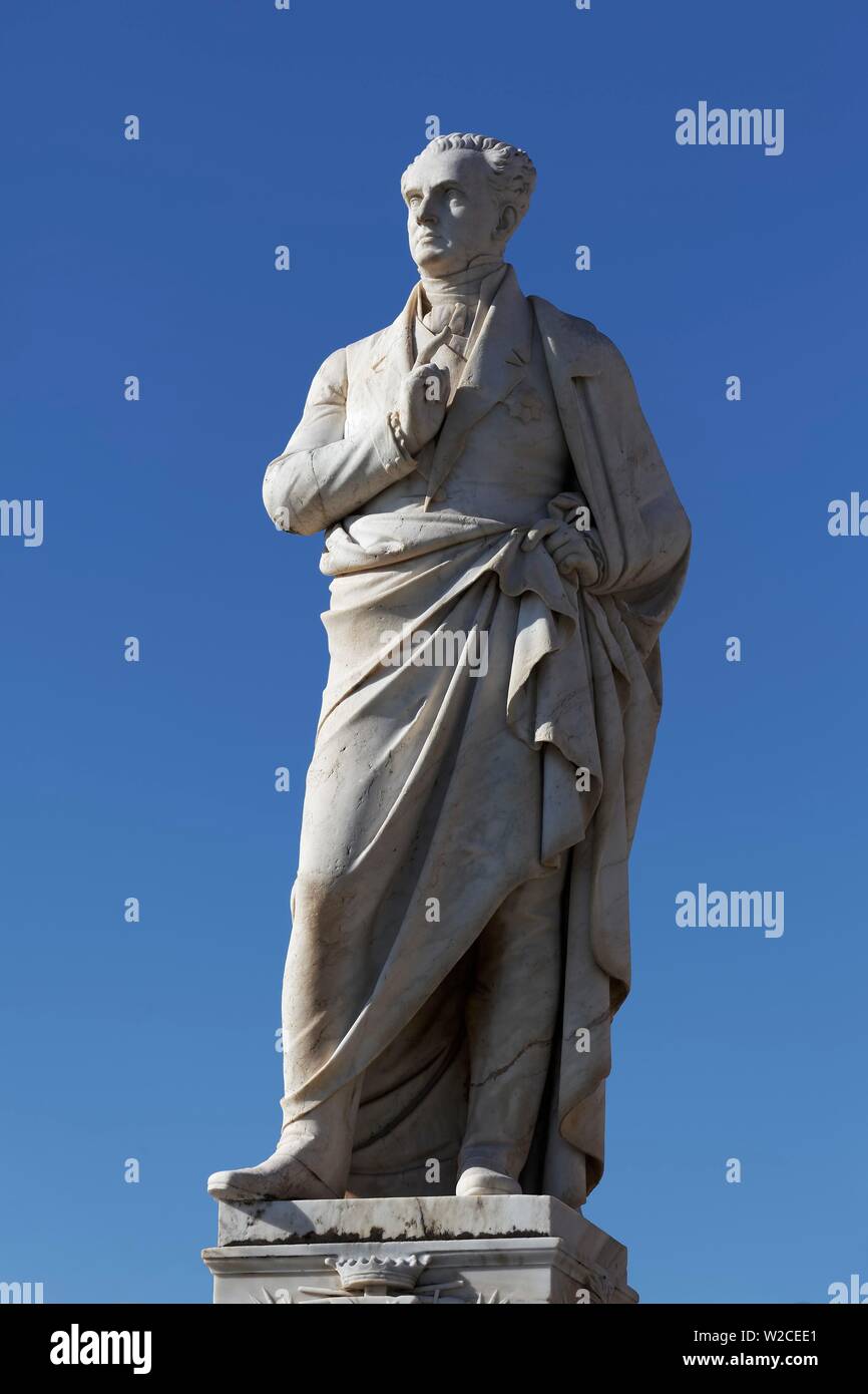 Statue von Ioannis Kapodistrias Antonios zählen, Erster Präsident von Griechenland, Korfu Stadt, Insel Korfu, Ionische Inseln, Griechenland Stockfoto