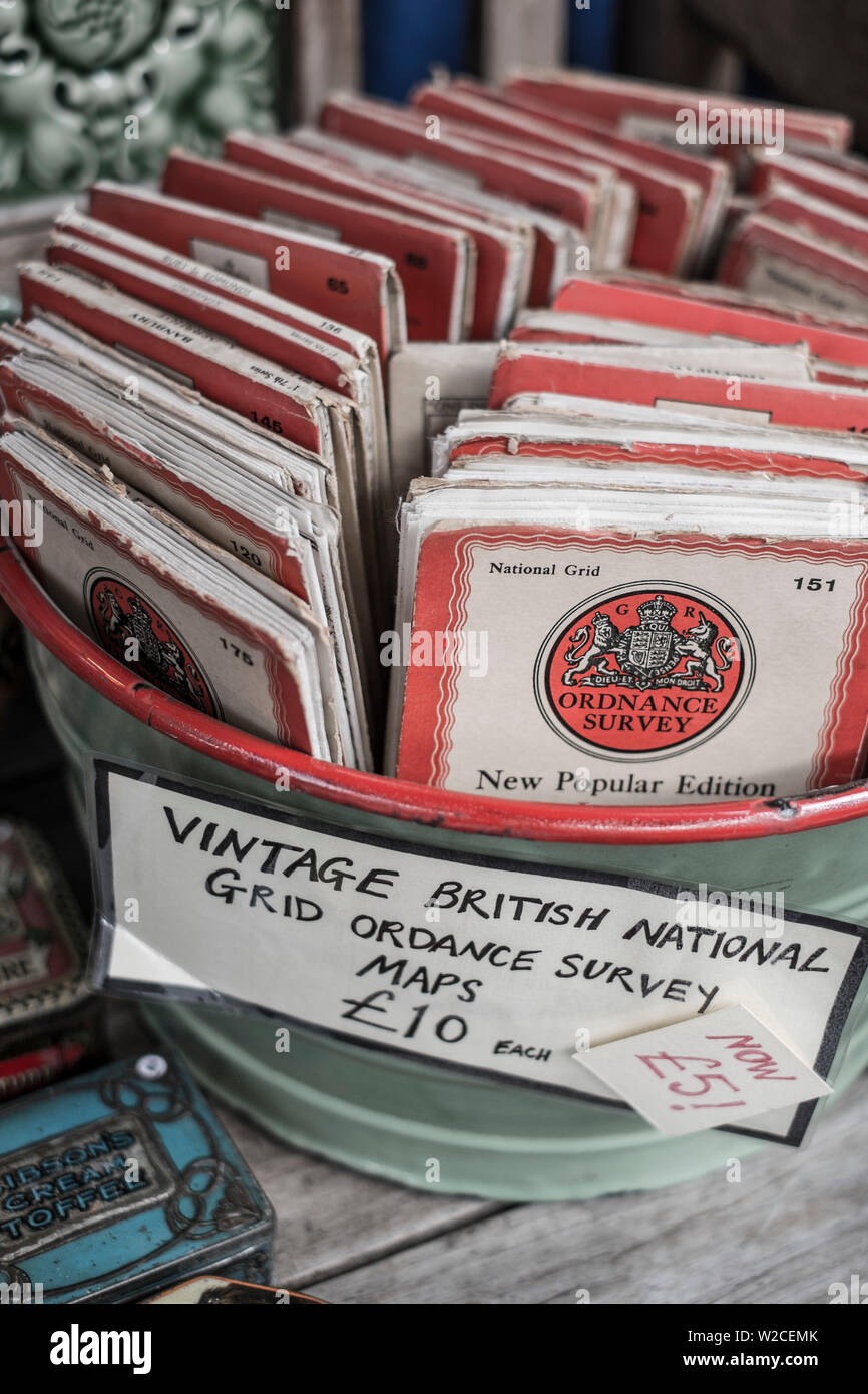 Alte Karten zum Verkauf, Notting Hill, London, England Stockfoto