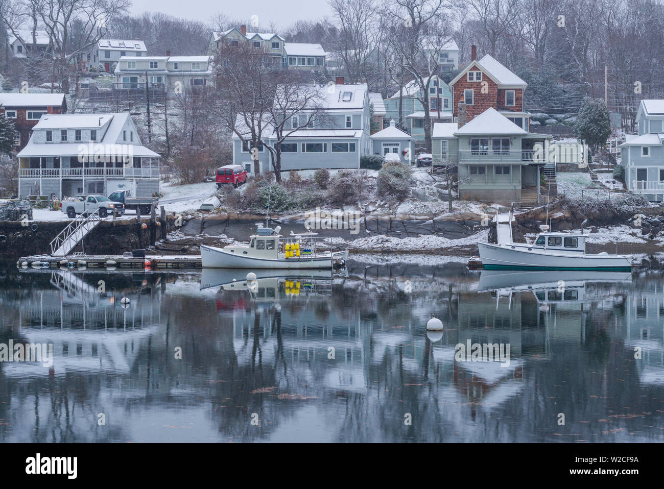 USA, Massachusetts, Cape Ann, Gloucester, Annisquam, Hummer Cove, frühen Winter Stockfoto