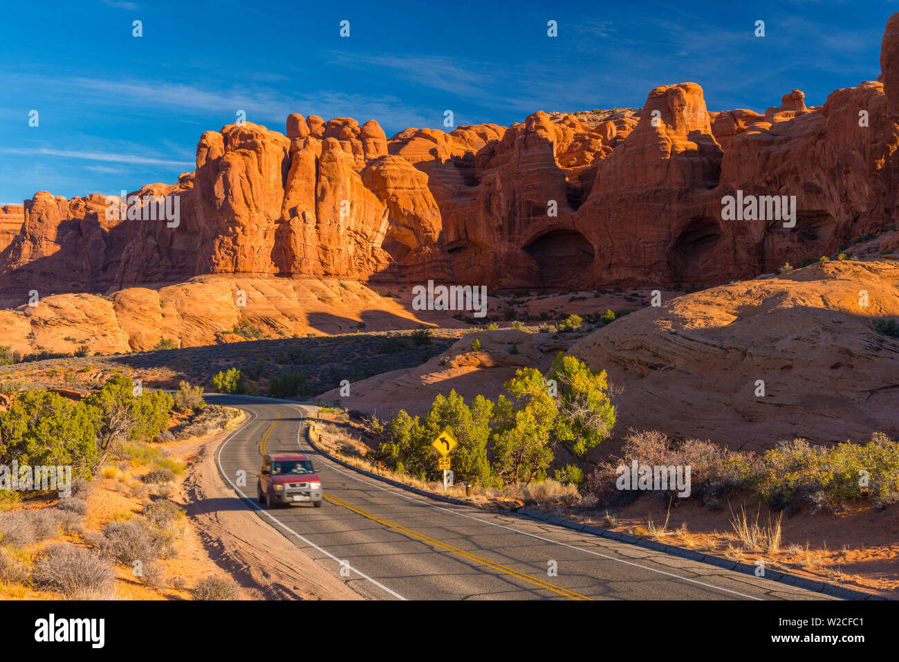 USA, Utah, Arches National Park, der Windows Straße Stockfoto