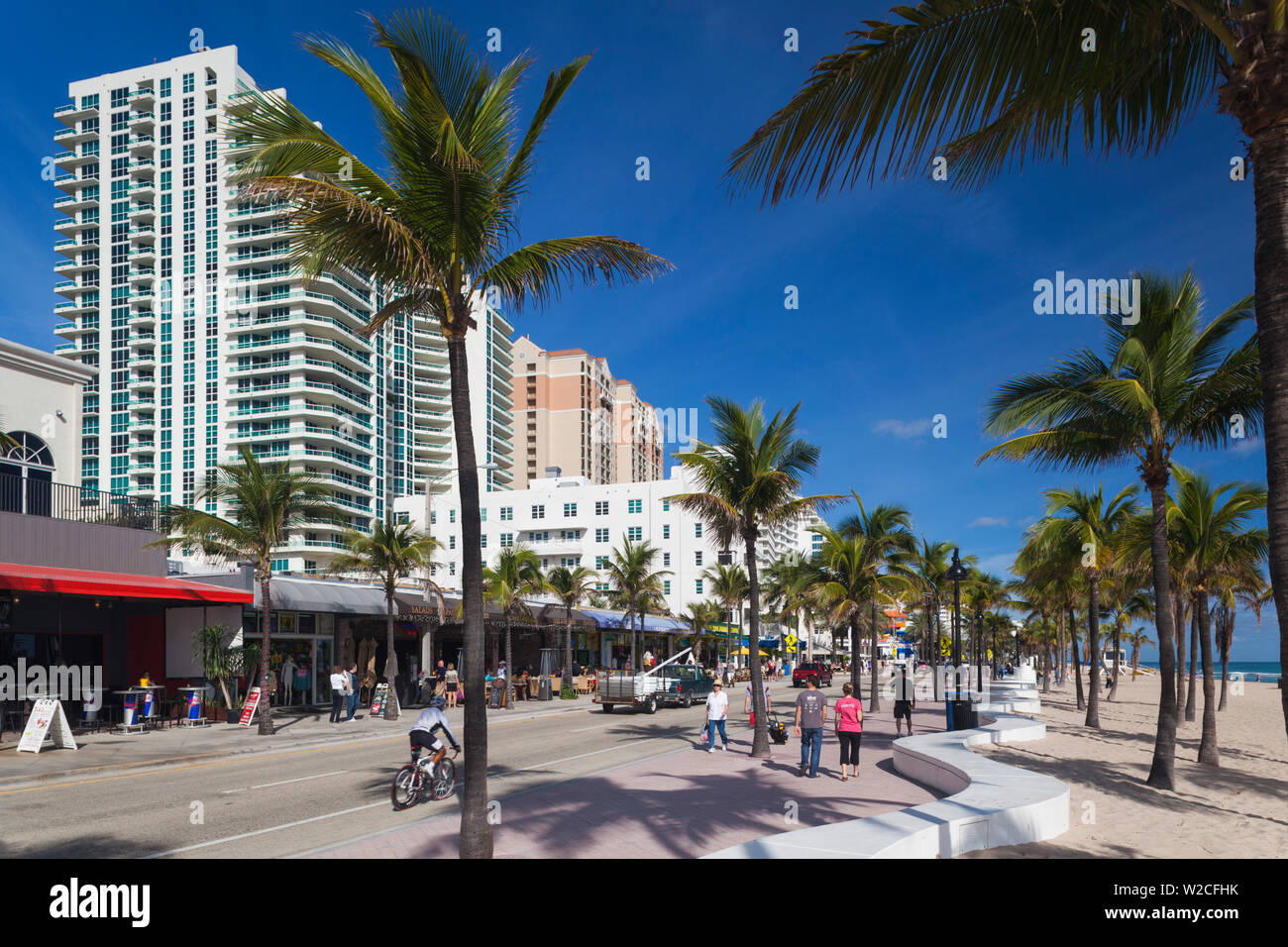 USA, Florida, Fort Lauderdale, Fort Lauderdale Beach, Hochhäuser Stockfoto