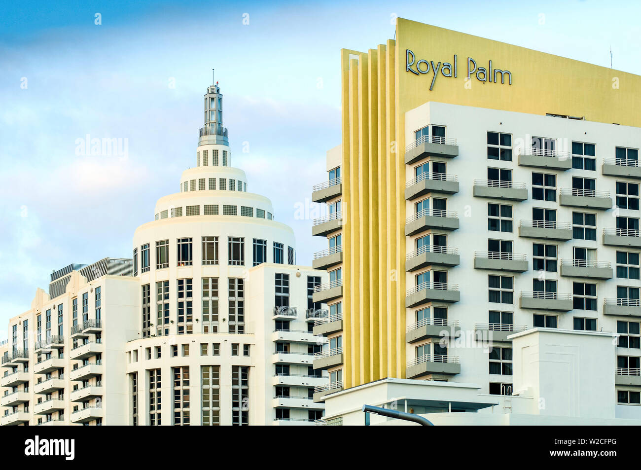 Florida, Miami Beach, South Beach, Lowes Hotel, Royal Palm Hotel, Collins Avenue. Stockfoto
