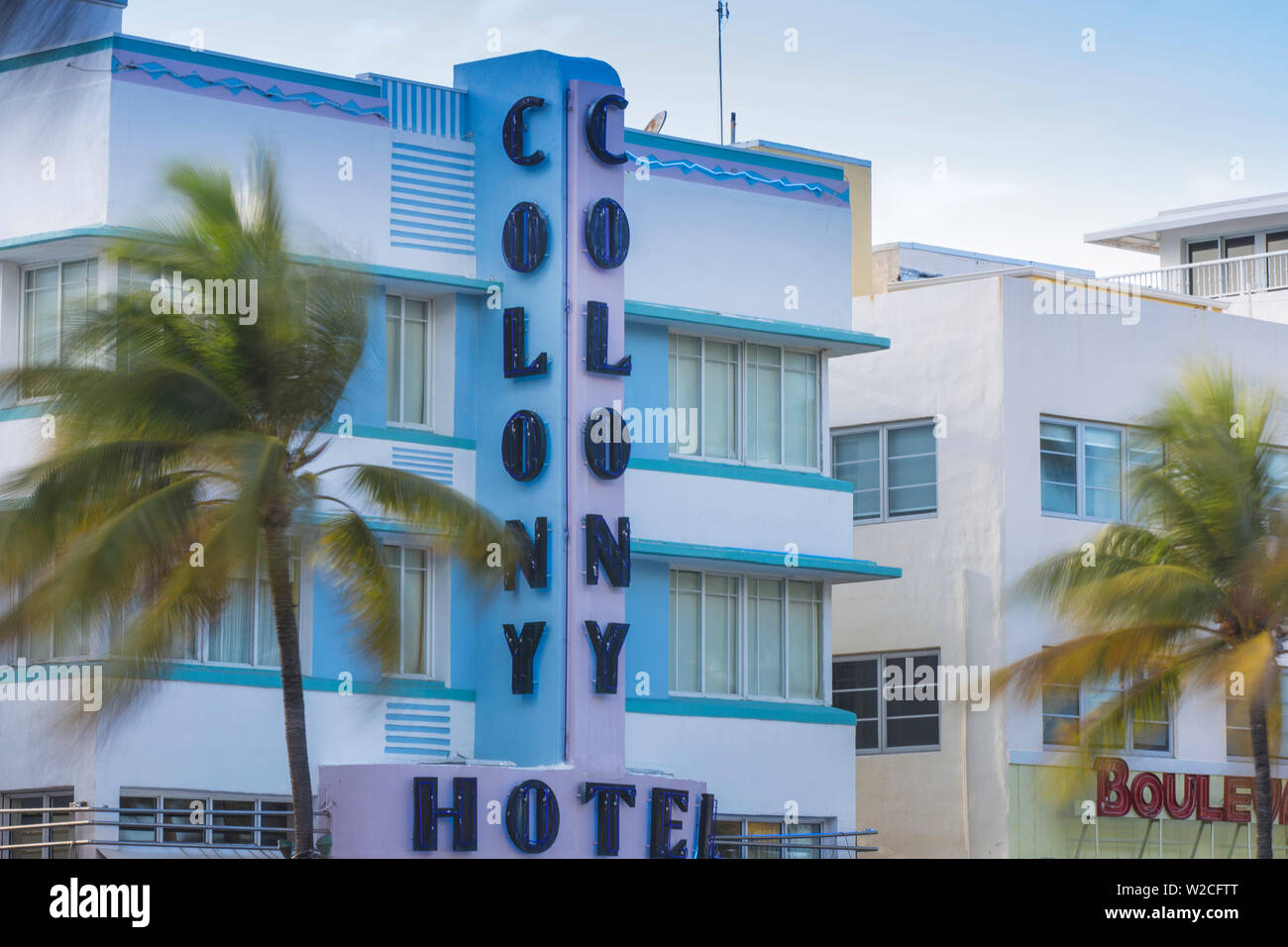 Usa, Miami, Miami Beach, South Beach, die Kolonie Art déco-Hotel am Ocean Drive Stockfoto