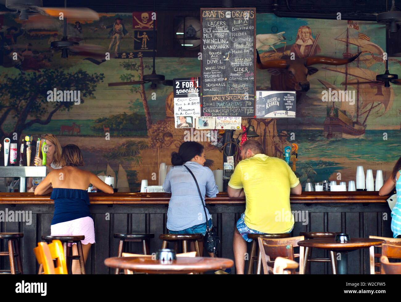 Florida, Florida Keys, Key West, Bull & Pfiff Bar, Duval Street Stockfoto