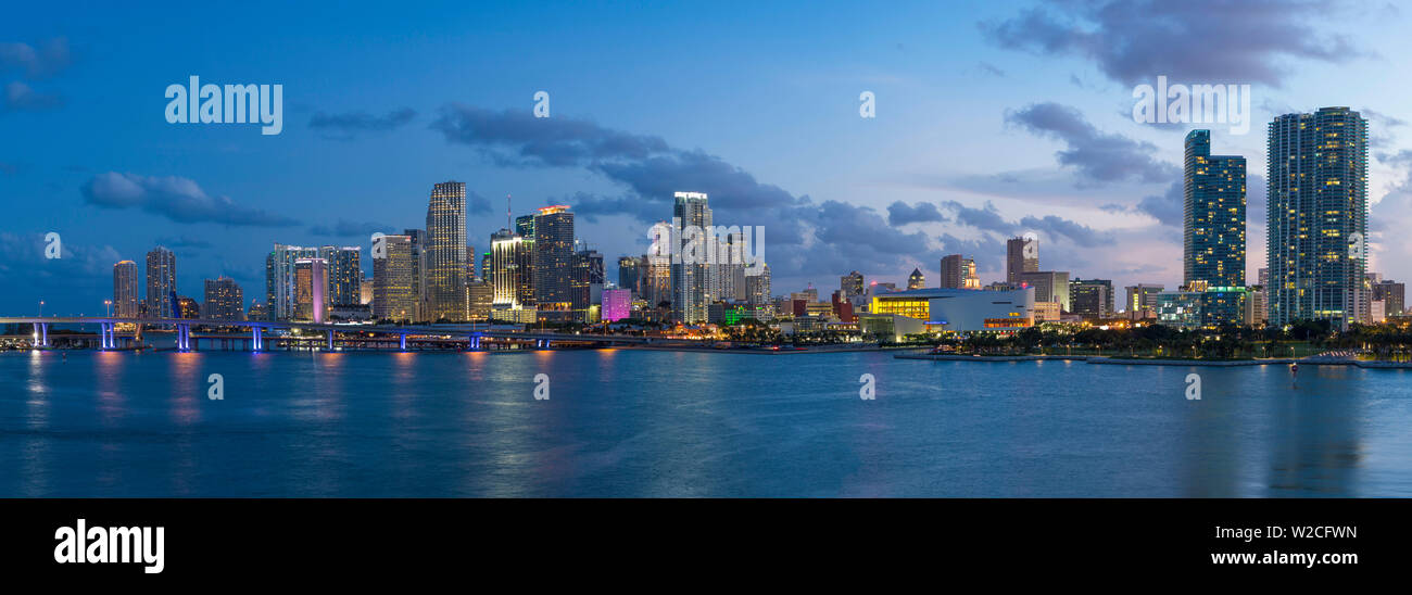 Die Innenstadt von Miami Skyline, Miami, Florida, USA, Nordamerika Stockfoto