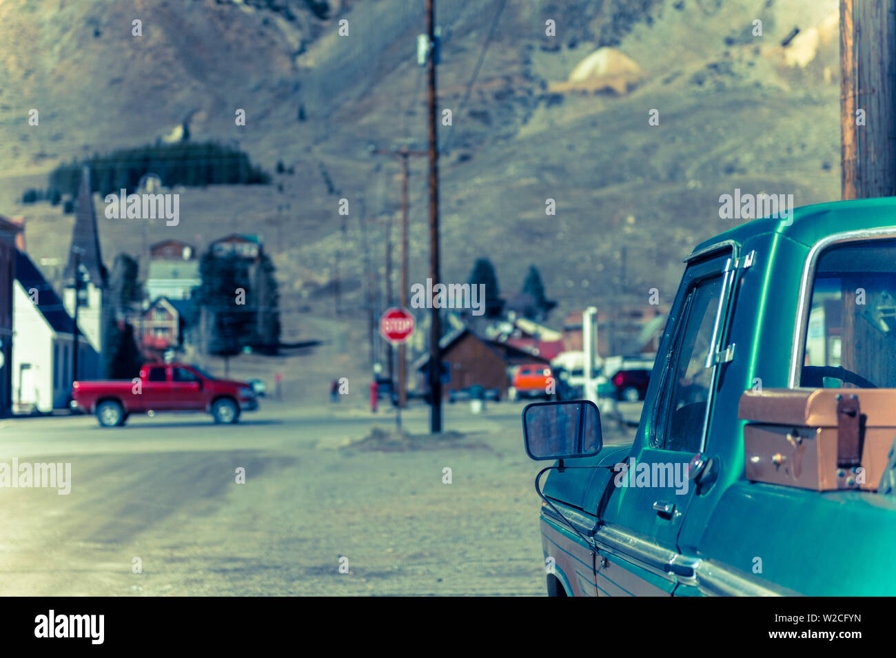 USA, Colorado, Silverton, Pick-up-Trucks Stockfoto