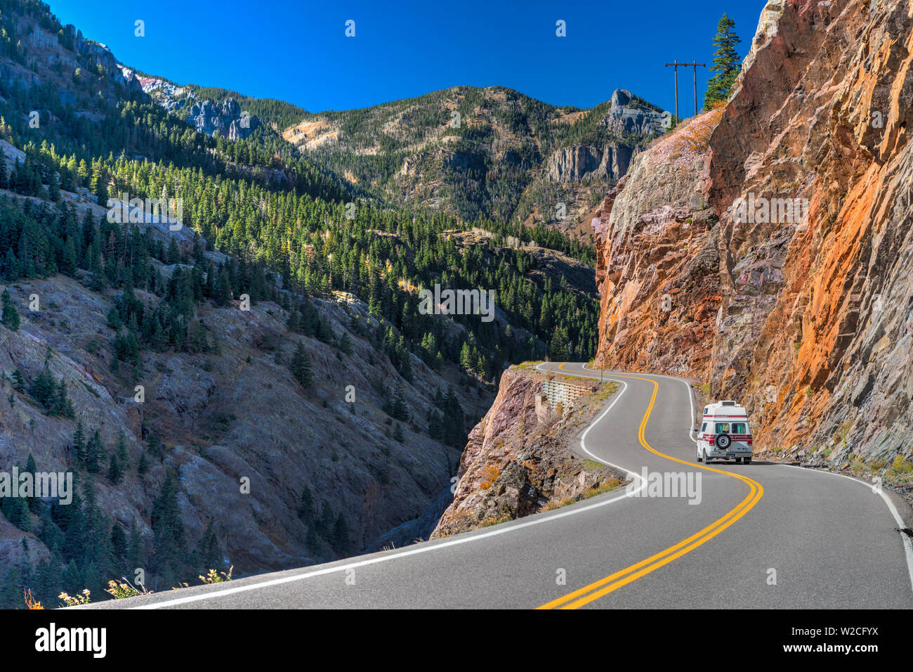 USA, Colorado, zwischen Silverton und Ouray, die Million Dollar Highway Teil des San Juan Skyway Scenic Byway Stockfoto