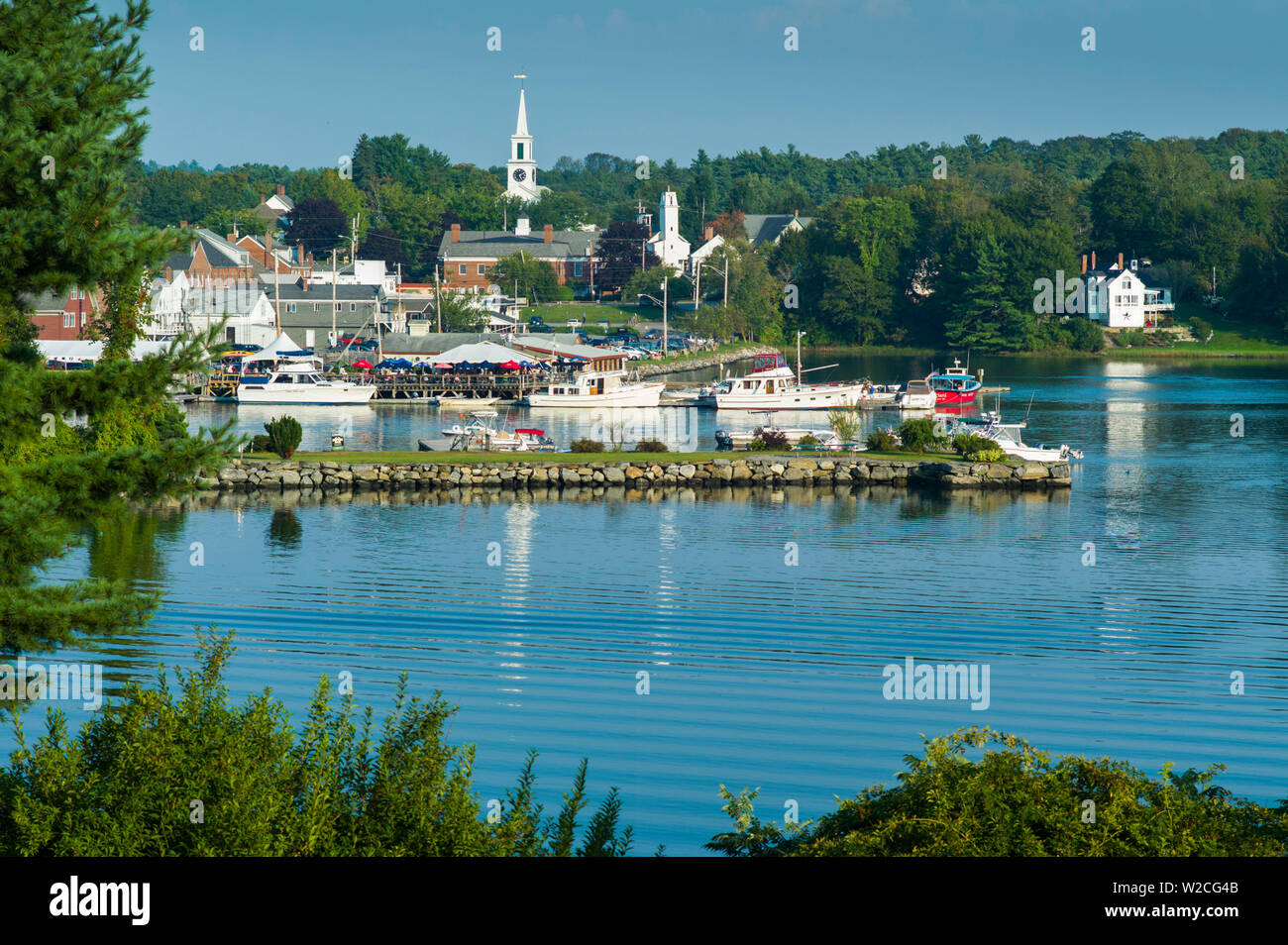 USA, Maine, Damariscotta, Blick auf die Stadt. Stockfoto
