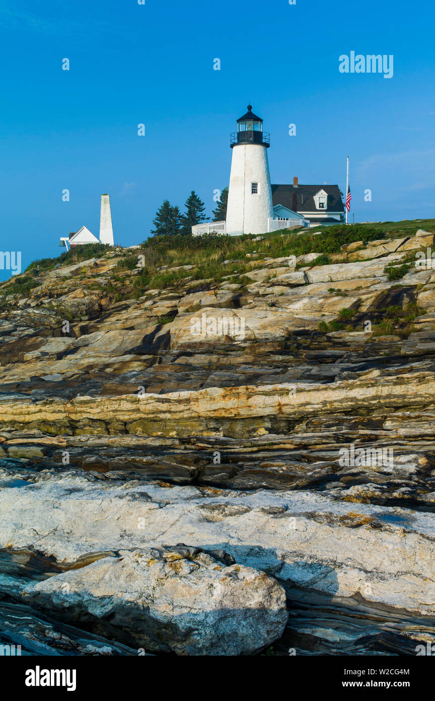 USA, Maine, Pemaquid Point, Pemmaquid Point Lighthouse Stockfoto