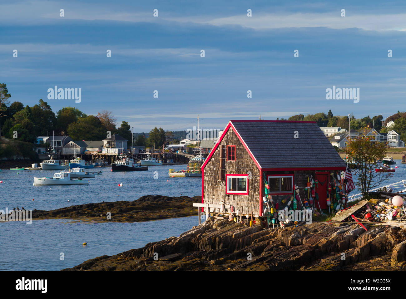 USA, Maine, Orrs Island, alte Lobster Shack Stockfoto