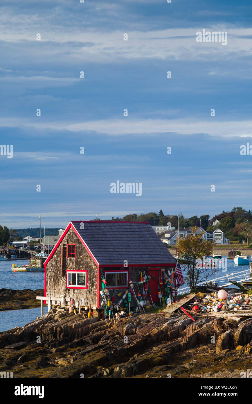 USA, Maine, Orrs Island, alte Lobster Shack Stockfoto