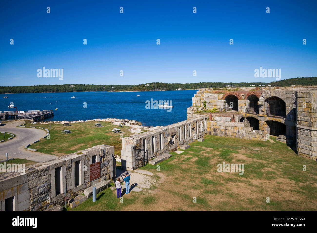 USA, Maine, Popham Beach, Fort Popham, das historische Fort, außen Stockfoto