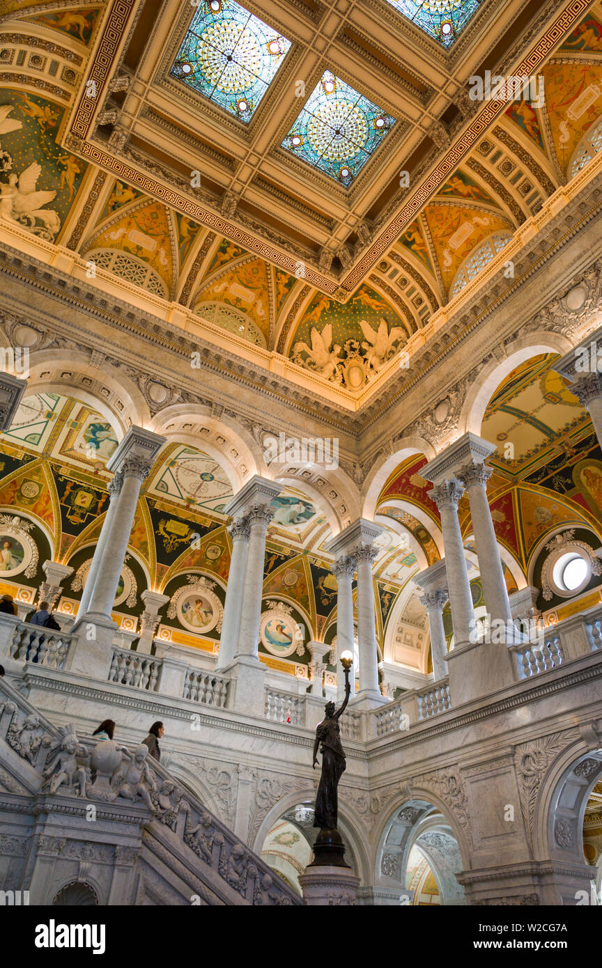 USA, Washington DC, US Library of Congress, Innenraum Stockfoto