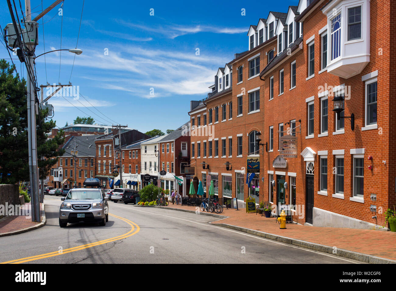 USA, New Hampshire, Portsmouth, Bow Street Stockfoto