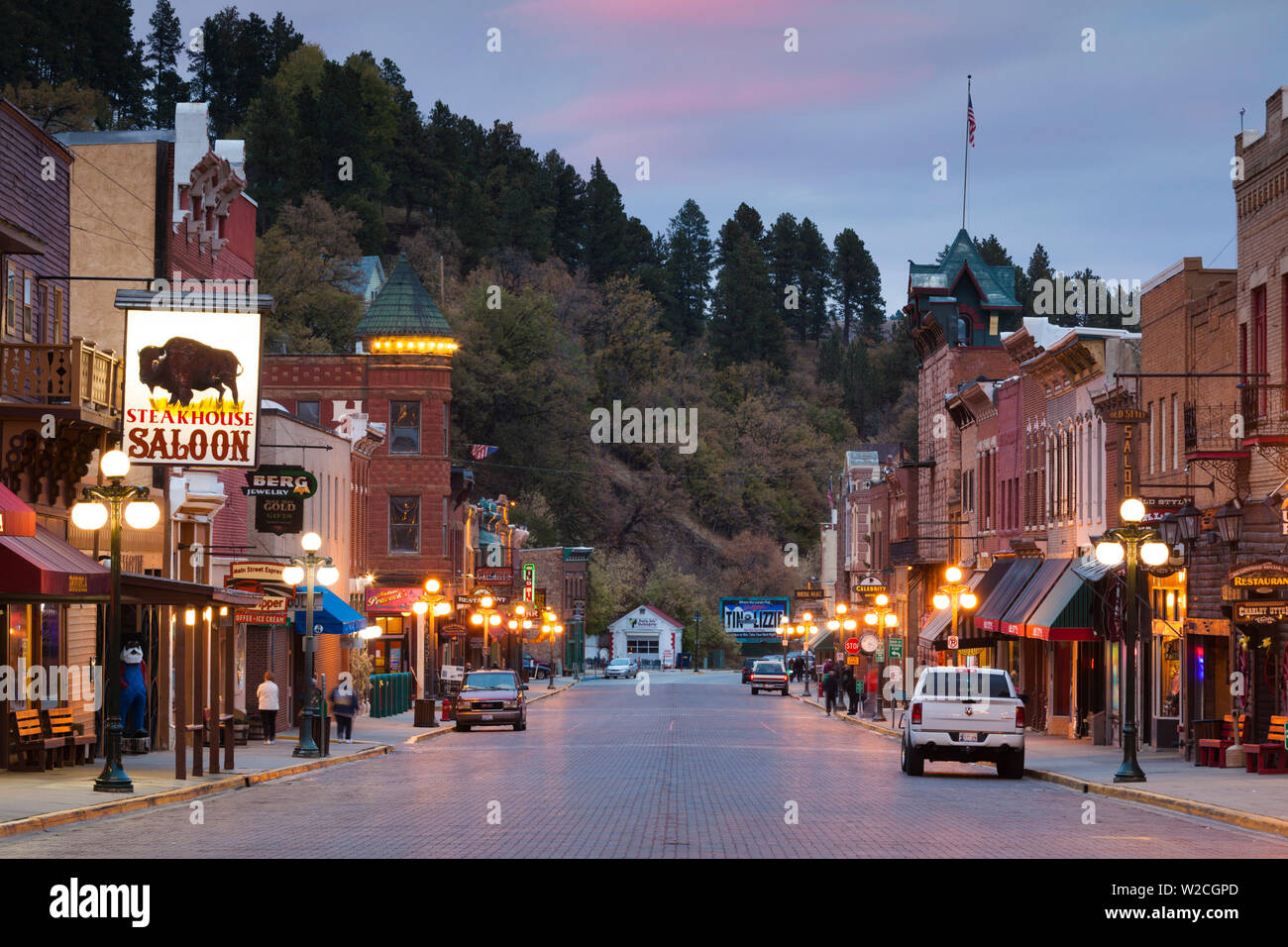USA, South Dakota, Black Hills National Forest, Totholz, die historische Main Street Stockfoto