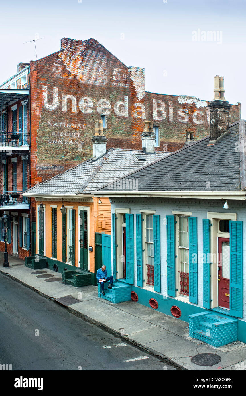 Louisiana, New Orleans, French Quarter, Dumaine Street, historischen Uneeda Keks Anmelden Stockfoto