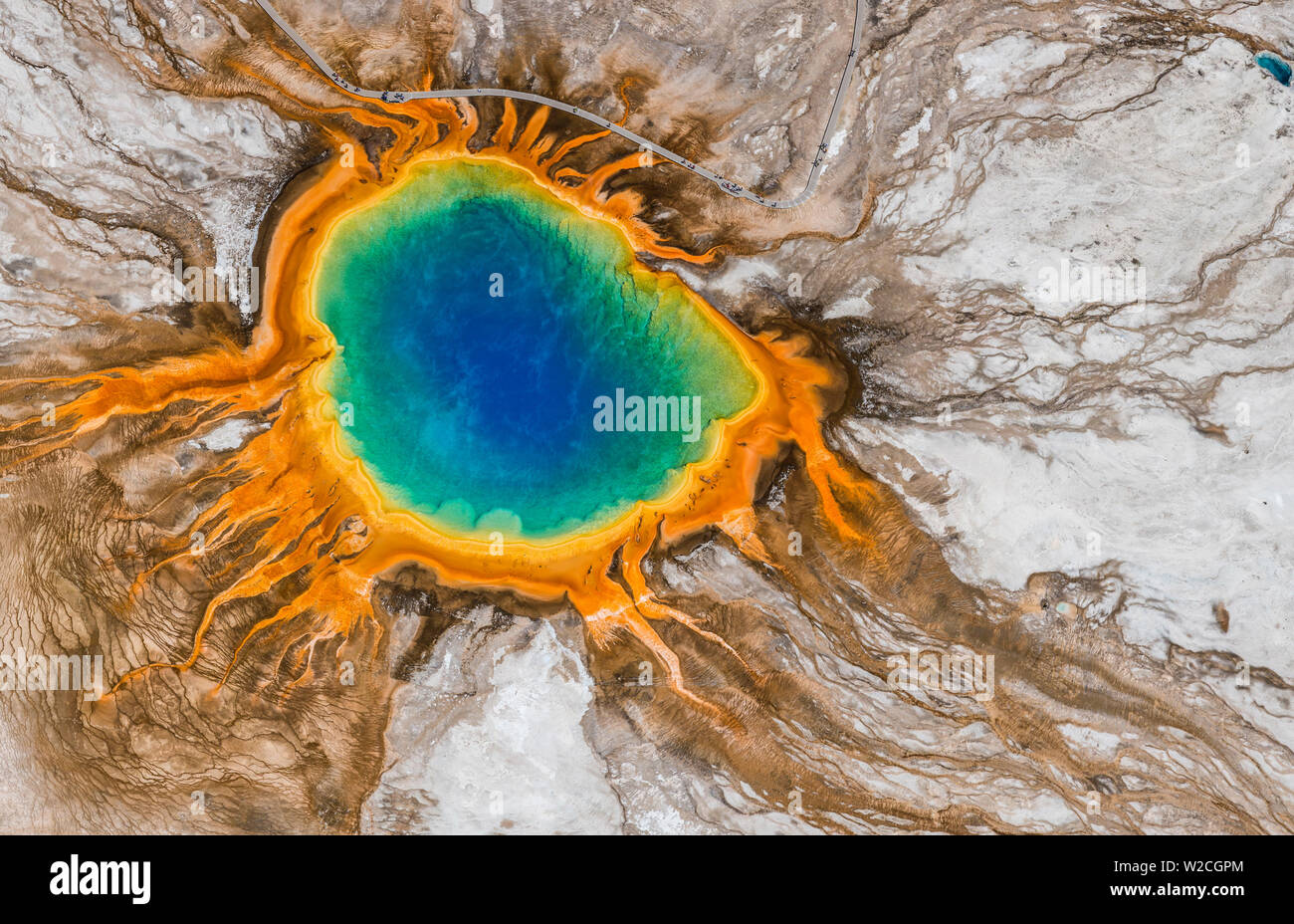 Grand Prismatic Spring, Midway Geyser Basin, Yellowstone-Nationalpark, Wyoming, USA Stockfoto