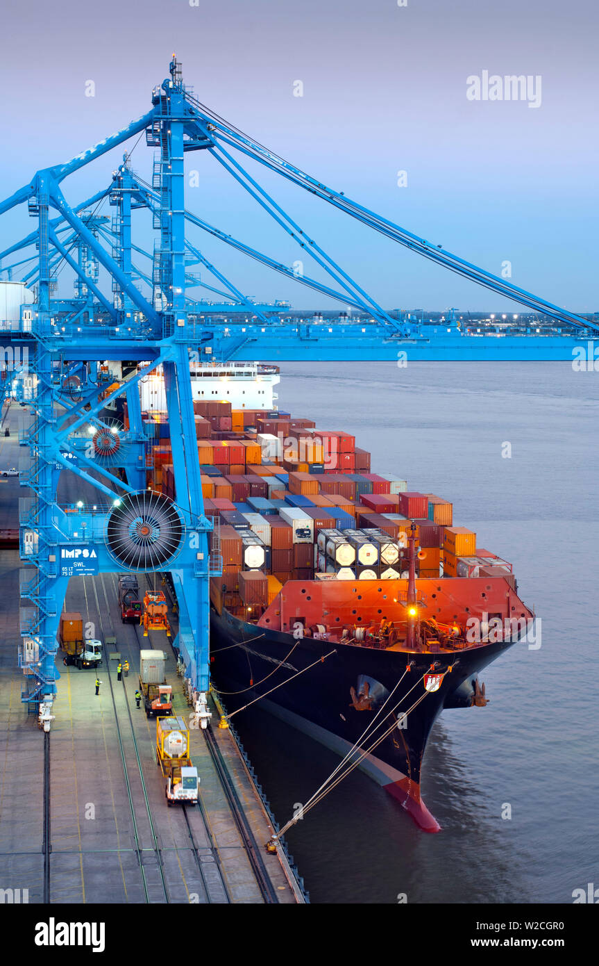 Louisiana, New Orleans, Hafen von New Orleans, Containerschiff, Mississippi Stockfoto