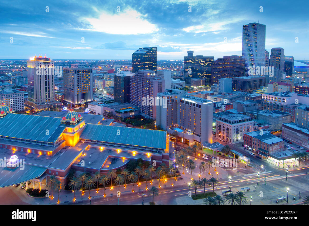Louisiana, New Orleans, Harrah's Casino, Skyline Stockfoto
