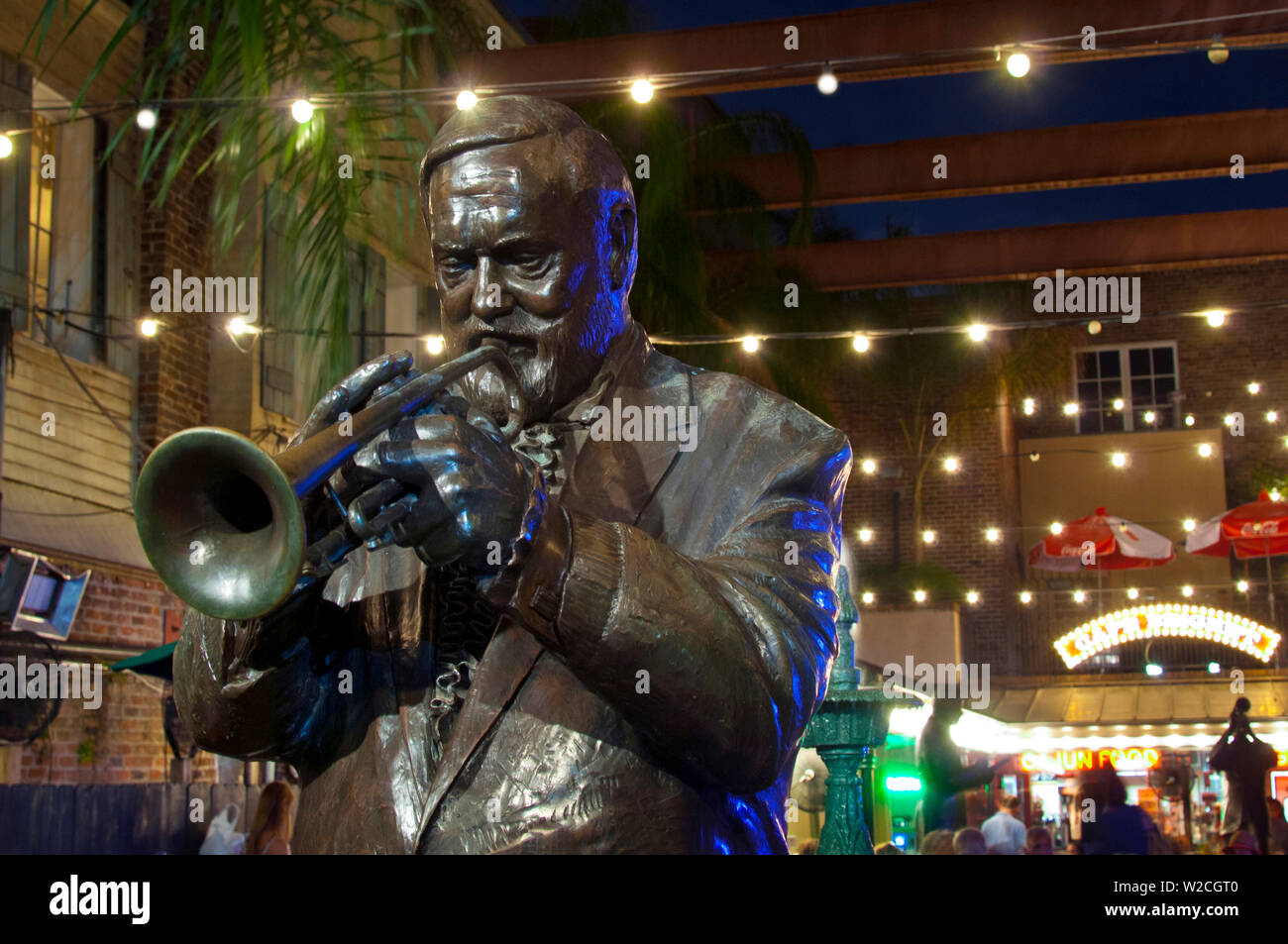 Von Louisiana, New Orleans, French Quarter, Bourbon Street, musikalische Legenden Park, Al verletzt Statue Stockfoto