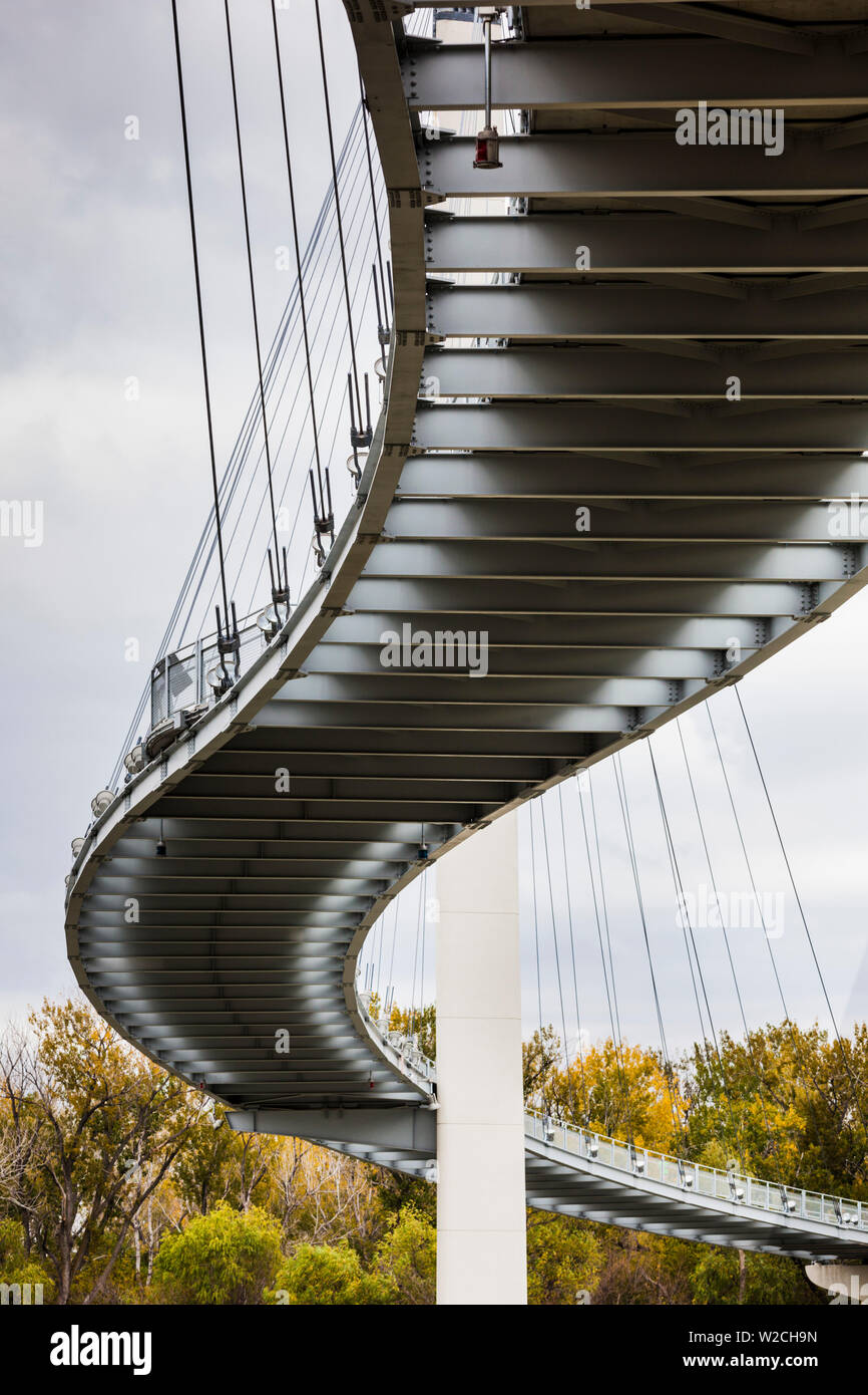 USA, Nebraska-Omaha, Bob Kerrey Fußgängerbrücke über den Missouri River Stockfoto