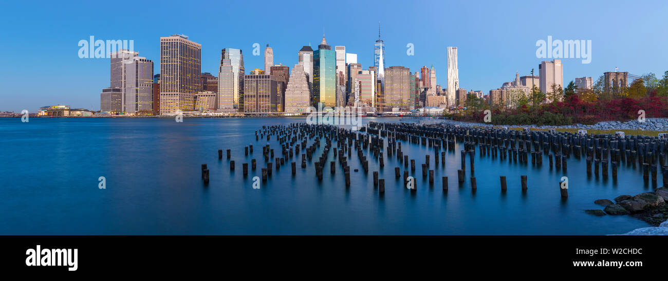 USA, New York City Downtown Financial District von Manhattan, One World Trade Center (Freedom Tower) Stockfoto