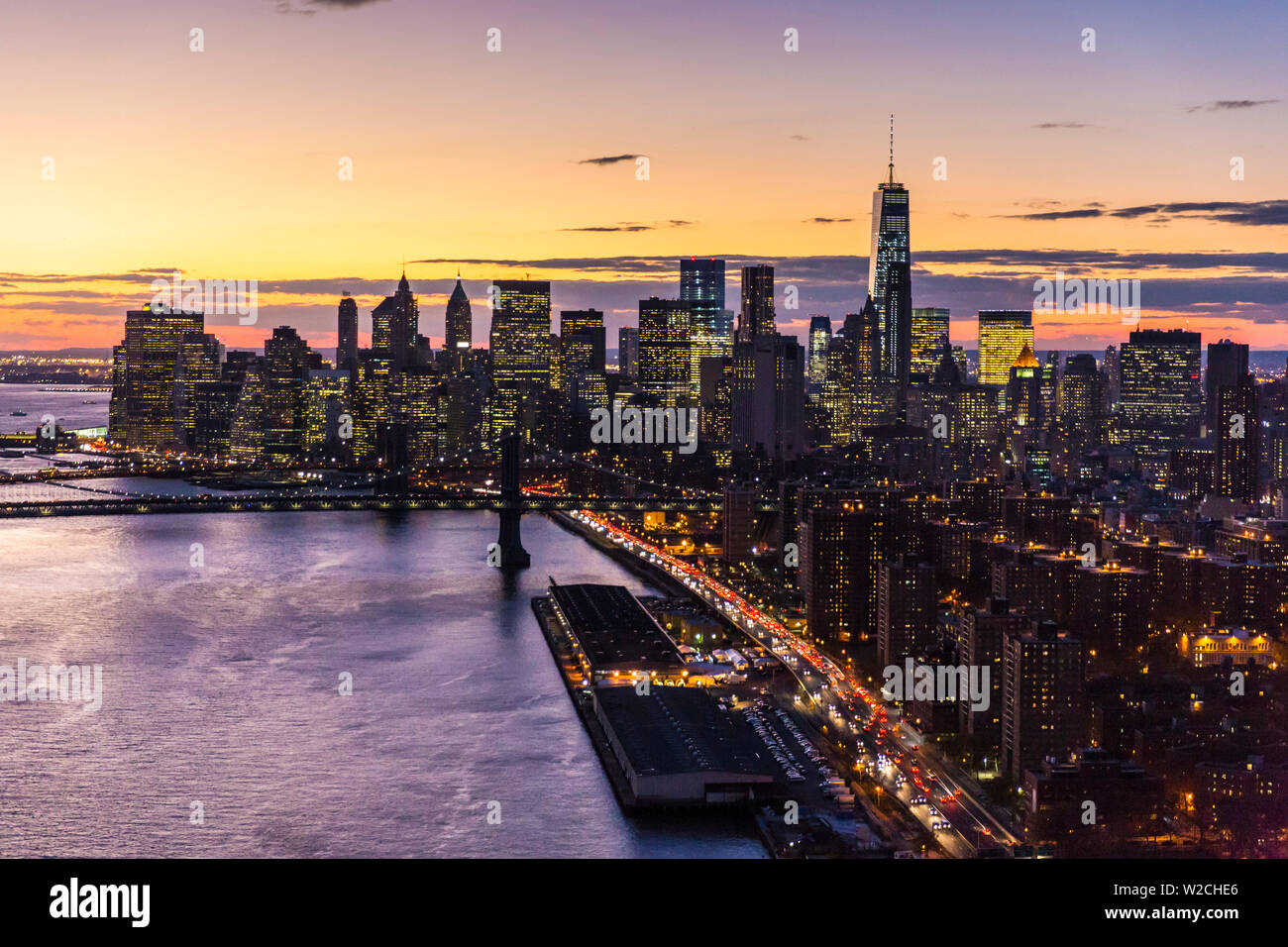 Das One World Trade Center, Manhattan und Brooklyn, Brücke, Manhattan, New York City, New York, USA Stockfoto