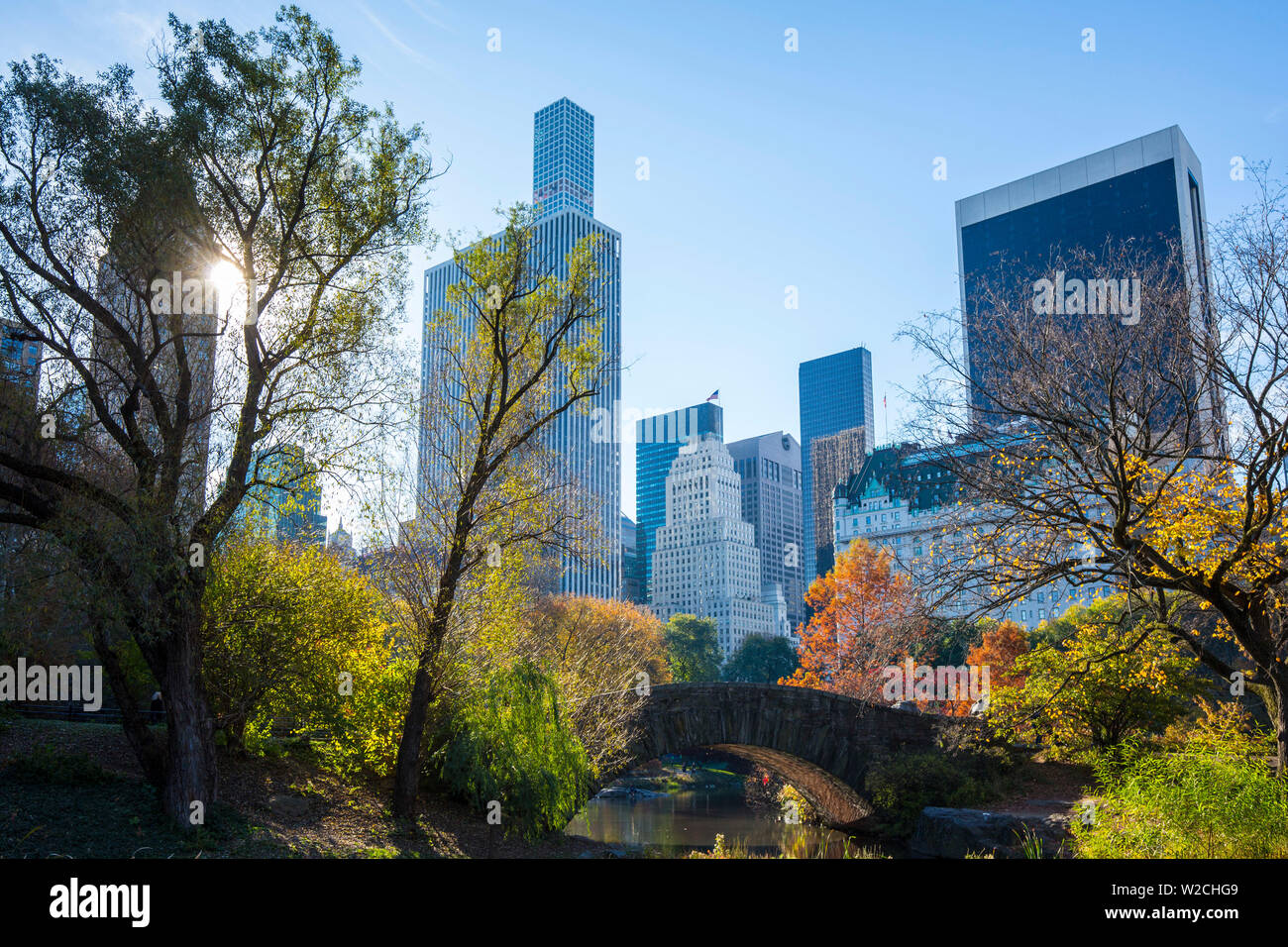 Stadt central park teich manhattan plaza Fotos und Bildmaterial in