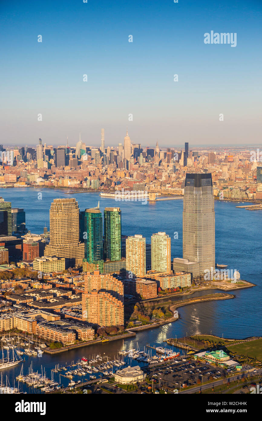 Jersey City und Lower Manhattan, New York City, New York, USA Stockfoto