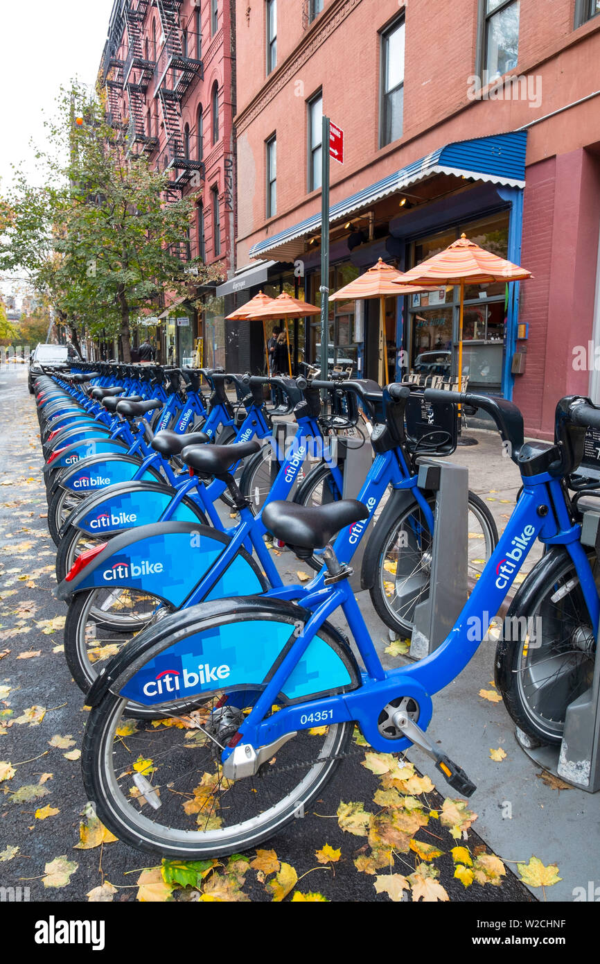 Fahrradverleih, Nolita, Manhattan, New York City, New York, USA Stockfoto