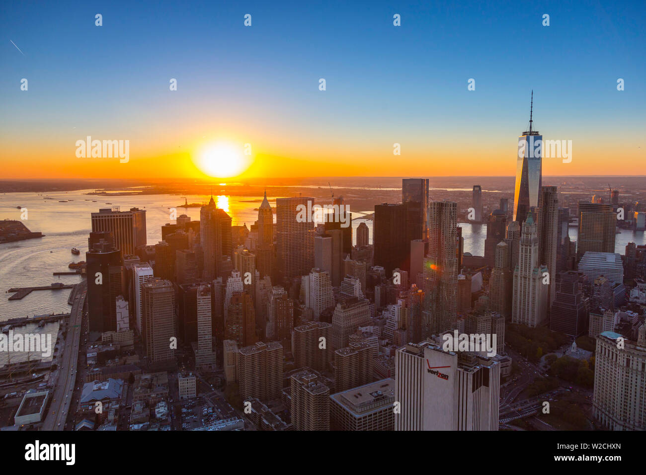 Das One World Trade Center & Lower Manhattan, New York City, New York, USA Stockfoto