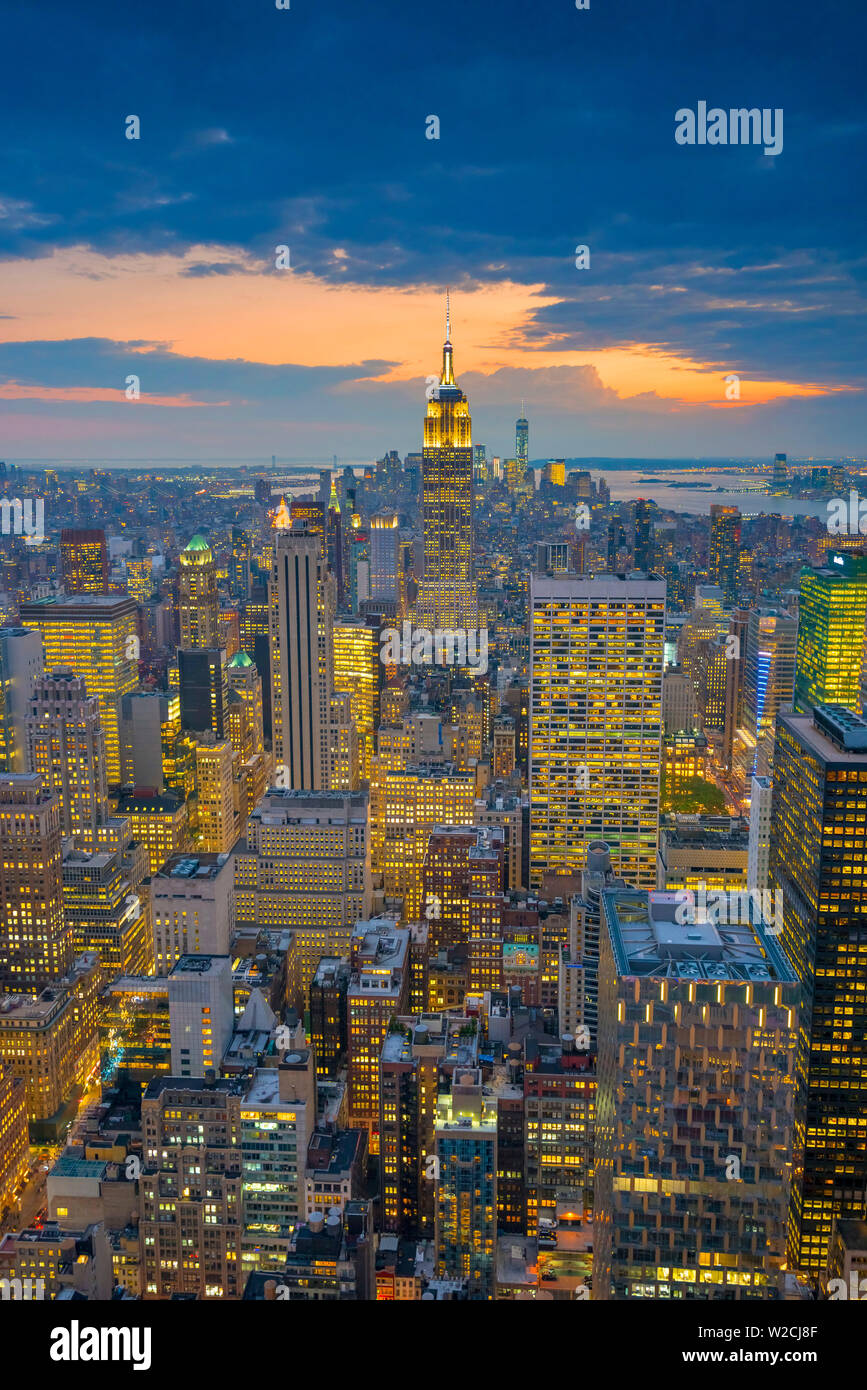USA, New York, Midtown und Lower Manhattan, das Empire State Building Stockfoto